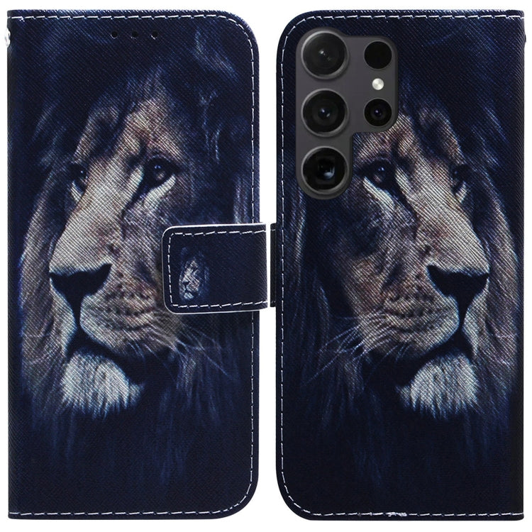 Coloured Drawing Flip Leather Phone Case, For Samsung Galaxy S25+ 5G, For Samsung Galaxy S25 Ultra 5G