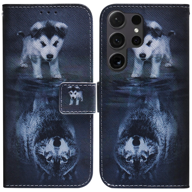 Coloured Drawing Flip Leather Phone Case, For Samsung Galaxy S25+ 5G, For Samsung Galaxy S25 Ultra 5G