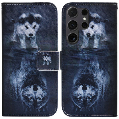 Coloured Drawing Flip Leather Phone Case, For Samsung Galaxy S25+ 5G, For Samsung Galaxy S25 Ultra 5G