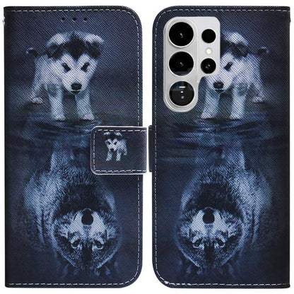 Coloured Drawing Flip Leather Phone Case, For Samsung Galaxy S26 Ultra 5G, For Samsung Galaxy S26 5G