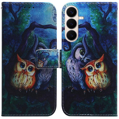 Coloured Drawing Flip Leather Phone Case, For Galaxy S26 FE 5G, For Samsung Galaxy S26+ 5G