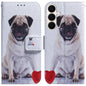 Coloured Drawing Flip Leather Phone Case, For Galaxy S26 FE 5G, For Samsung Galaxy S26+ 5G