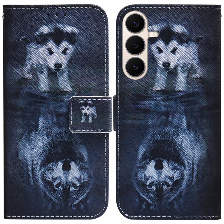 Coloured Drawing Flip Leather Phone Case, For Galaxy S26 FE 5G, For Samsung Galaxy S26+ 5G
