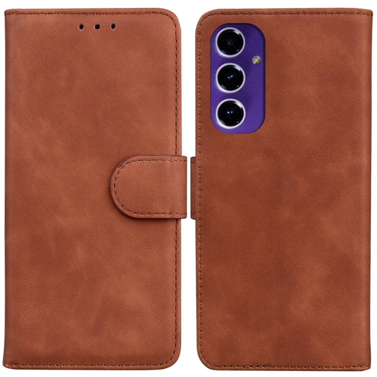 Skin Feel Pure Color Flip Leather Phone Case