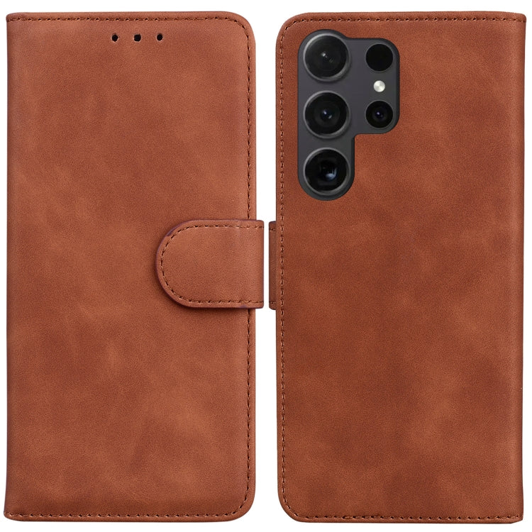 Skin Feel Pure Color Flip Leather Phone Case