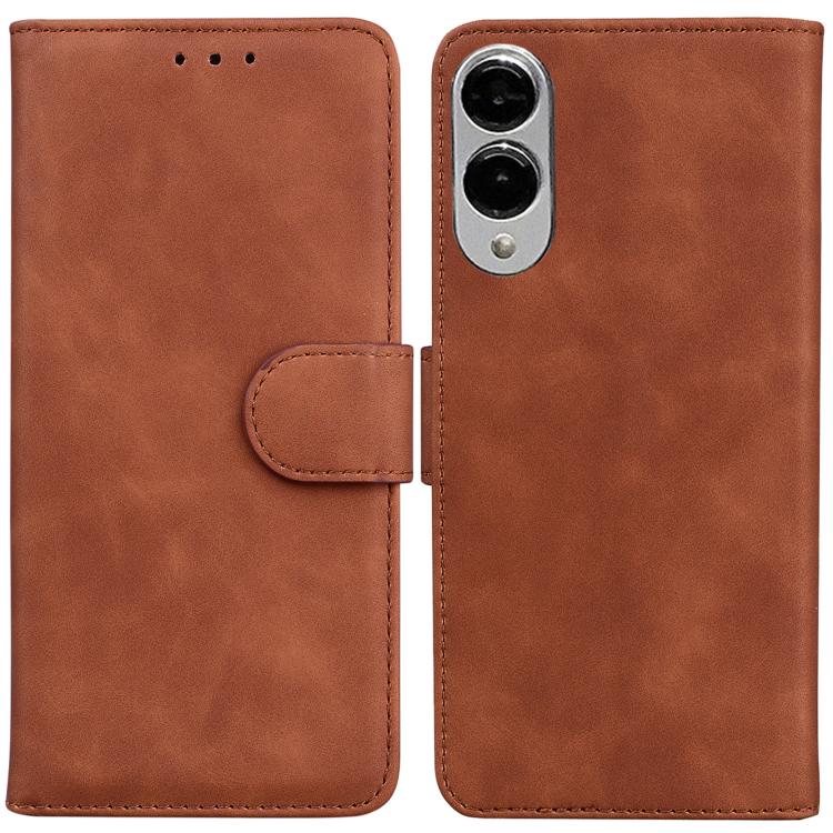 Skin Feel Pure Color Flip Leather Phone Case