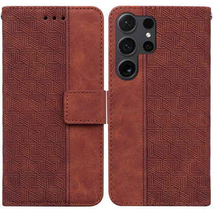 Geometric Embossed Leather Phone Case, For Samsung Galaxy S25 Ultra 5G, For Samsung Galaxy S24 FE 5G