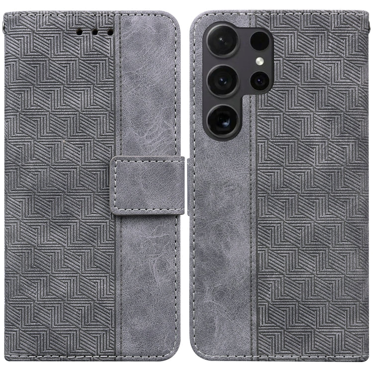 Geometric Embossed Leather Phone Case, For Samsung Galaxy S25 Edge 5G, For Samsung Galaxy S25 5G, For Samsung Galaxy S25+ 5G, For Samsung Galaxy S25 Ultra 5G