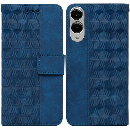 Geometric Embossed Leather Phone Case, For Samsung Galaxy S25 FE 5G, For Samsung Galaxy S25 Edge 5G, For Samsung Galaxy S25 5G, For Samsung Galaxy S25+ 5G