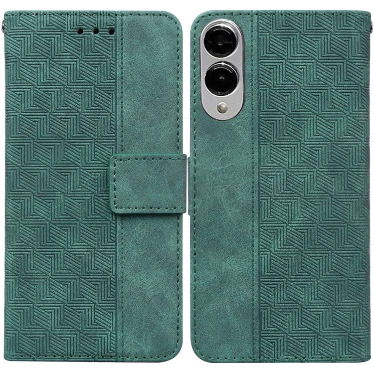 Geometric Embossed Leather Phone Case, For Samsung Galaxy S25 FE 5G, For Samsung Galaxy S25 Edge 5G, For Samsung Galaxy S25 5G, For Samsung Galaxy S25+ 5G