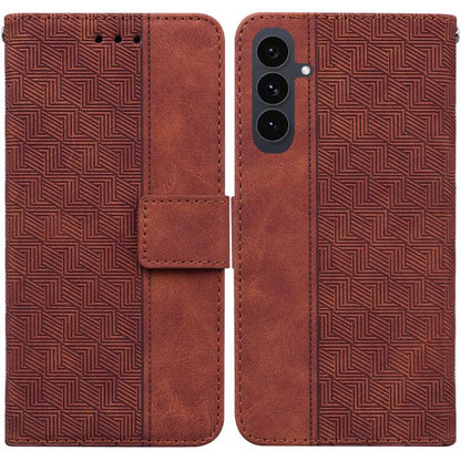 Geometric Embossed Leather Phone Case, For Samsung Galaxy S25 FE 5G, For Samsung Galaxy S25 Edge 5G, For Samsung Galaxy S25 5G, For Samsung Galaxy S25+ 5G