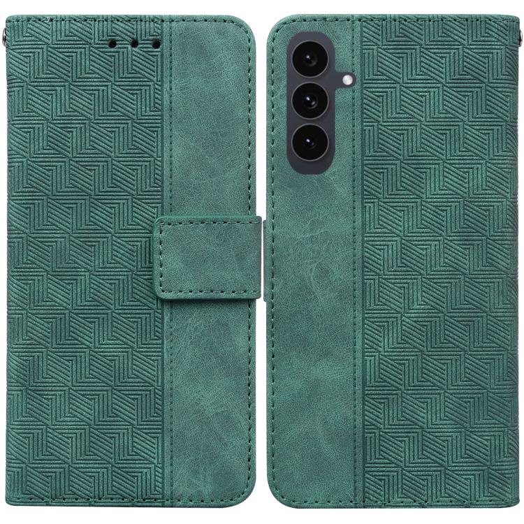 Geometric Embossed Leather Phone Case, For Samsung Galaxy S25 FE 5G, For Samsung Galaxy S25 Edge 5G, For Samsung Galaxy S25 5G, For Samsung Galaxy S25+ 5G