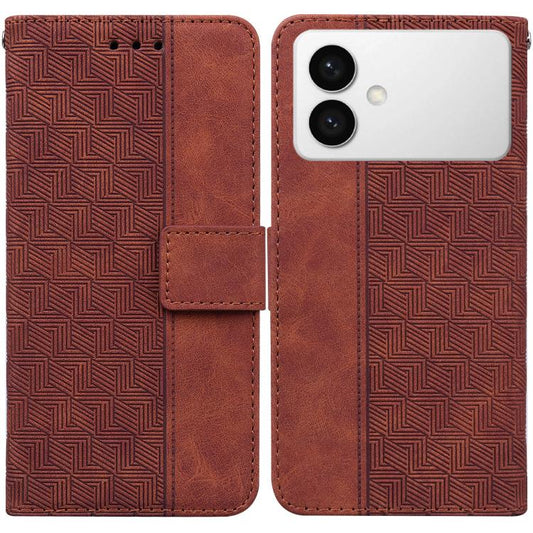 Geometric Embossed Leather Phone Case