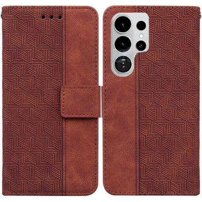 Geometric Embossed Leather Phone Case, For Samsung Galaxy S26+ 5G, For Samsung Galaxy S26 Edge 5G, For Samsung Galaxy S26 Ultra 5G, For Samsung Galaxy S26 5G