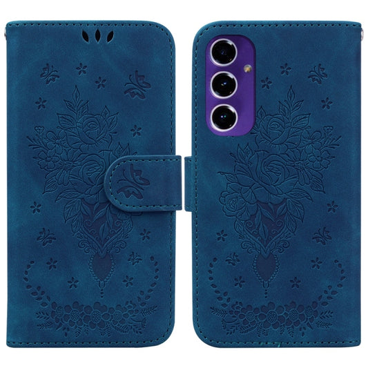 Butterfly Rose Embossed Leather Phone Case