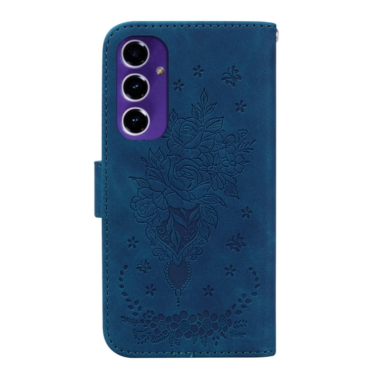 Butterfly Rose Embossed Leather Phone Case