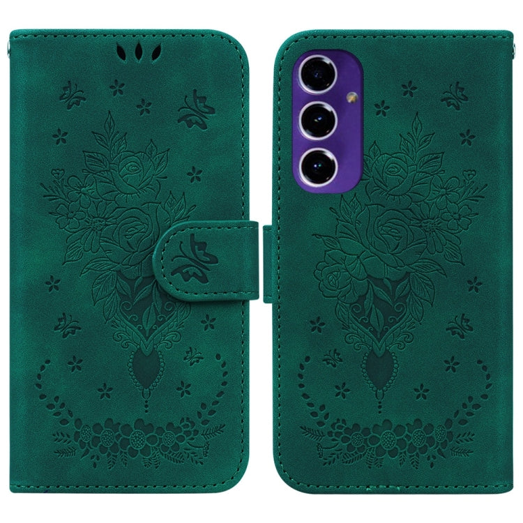 Butterfly Rose Embossed Leather Phone Case