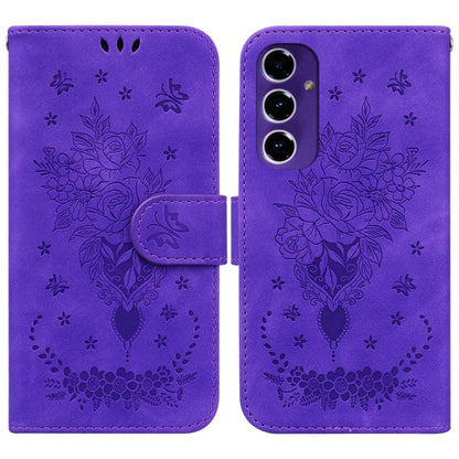 Butterfly Rose Embossed Leather Phone Case