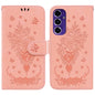 Butterfly Rose Embossed Leather Phone Case