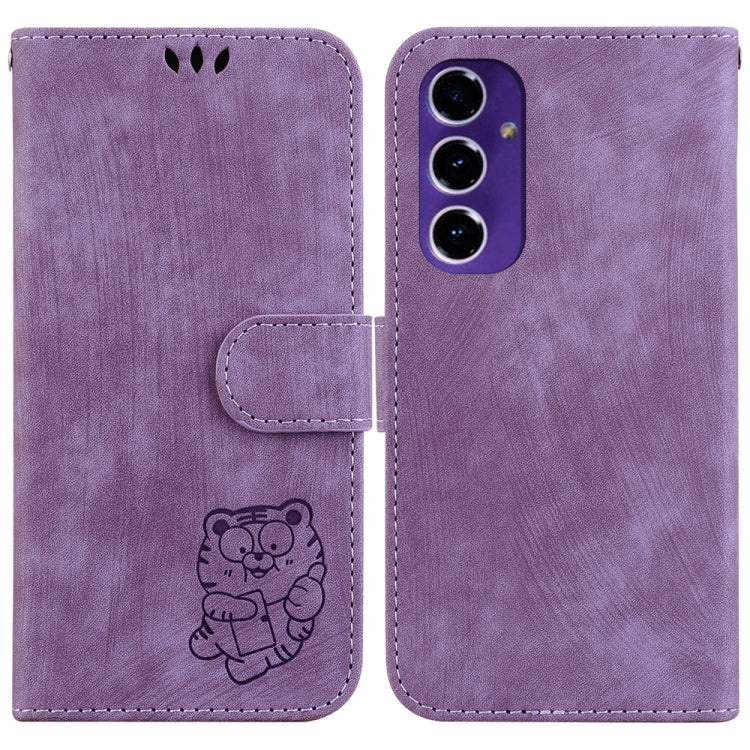 Little Tiger Embossed Leather Phone Case, For Samsung Galaxy S25 Ultra 5G, For Samsung Galaxy S24 FE 5G