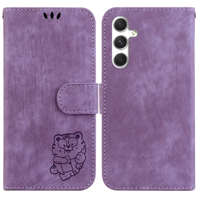 Little Tiger Embossed Leather Phone Case, For Samsung Galaxy S25 FE 5G, For Samsung Galaxy S25 Edge 5G, For Samsung Galaxy S25 5G, For Samsung Galaxy S25+ 5G