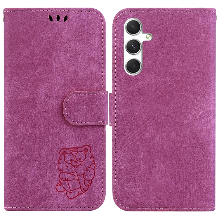 Little Tiger Embossed Leather Phone Case, For Samsung Galaxy S25 FE 5G, For Samsung Galaxy S25 Edge 5G, For Samsung Galaxy S25 5G, For Samsung Galaxy S25+ 5G