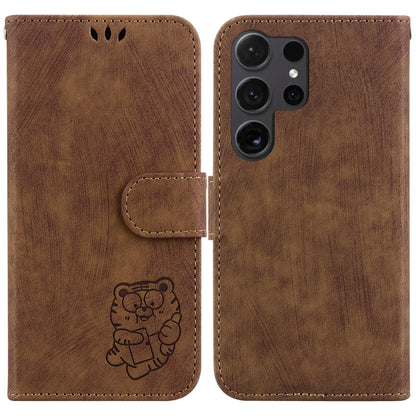 Little Tiger Embossed Leather Phone Case, For Samsung Galaxy S25 Ultra 5G, For Samsung Galaxy S24 FE 5G