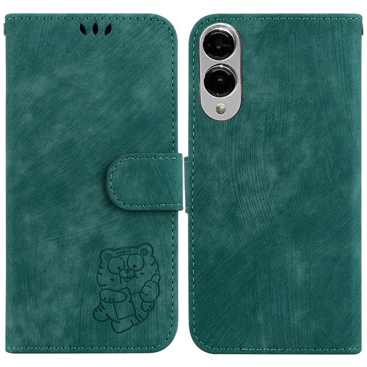 Little Tiger Embossed Leather Phone Case, For Samsung Galaxy S25 FE 5G, For Samsung Galaxy S25 Edge 5G, For Samsung Galaxy S25 5G, For Samsung Galaxy S25+ 5G