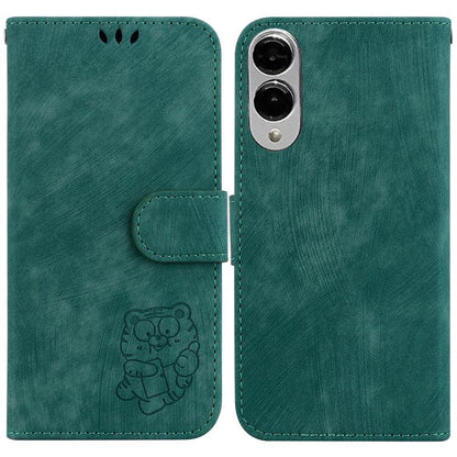 Little Tiger Embossed Leather Phone Case, For Samsung Galaxy S25 FE 5G, For Samsung Galaxy S25 Edge 5G, For Samsung Galaxy S25 5G, For Samsung Galaxy S25+ 5G