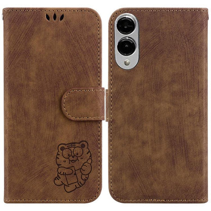 Little Tiger Embossed Leather Phone Case, For Samsung Galaxy S25 FE 5G, For Samsung Galaxy S25 Edge 5G, For Samsung Galaxy S25 5G, For Samsung Galaxy S25+ 5G
