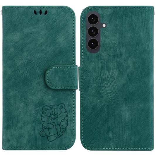 Little Tiger Embossed Leather Phone Case, For Samsung Galaxy S25 FE 5G, For Samsung Galaxy S25 Edge 5G, For Samsung Galaxy S25 5G, For Samsung Galaxy S25+ 5G