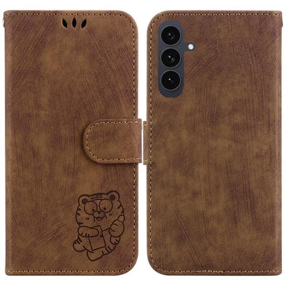 Little Tiger Embossed Leather Phone Case, For Samsung Galaxy S25 FE 5G, For Samsung Galaxy S25 Edge 5G, For Samsung Galaxy S25 5G, For Samsung Galaxy S25+ 5G
