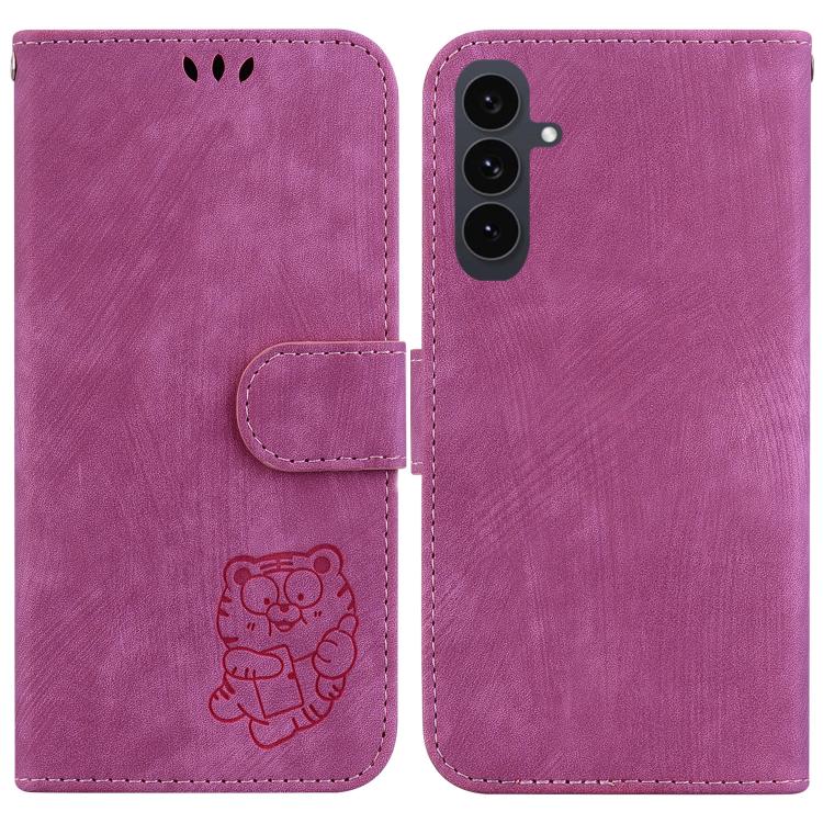 Little Tiger Embossed Leather Phone Case, For Samsung Galaxy S25 FE 5G, For Samsung Galaxy S25 Edge 5G, For Samsung Galaxy S25 5G, For Samsung Galaxy S25+ 5G