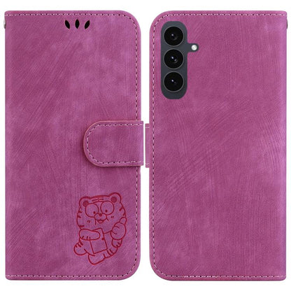 Little Tiger Embossed Leather Phone Case, For Samsung Galaxy S25 FE 5G, For Samsung Galaxy S25 Edge 5G, For Samsung Galaxy S25 5G, For Samsung Galaxy S25+ 5G