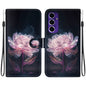 Crystal Texture Colored Drawing Leather Phone Case, For Samsung Galaxy S25 Ultra 5G, For Samsung Galaxy S24 FE 5G