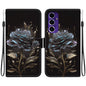 Crystal Texture Colored Drawing Leather Phone Case, For Samsung Galaxy S25 Ultra 5G, For Samsung Galaxy S24 FE 5G