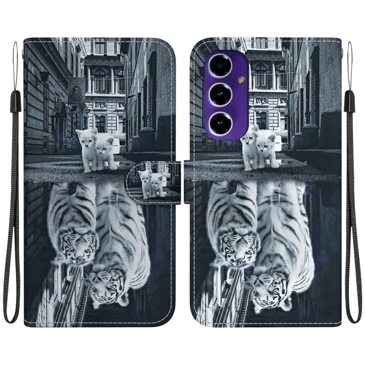 Crystal Texture Colored Drawing Leather Phone Case, For Samsung Galaxy S25 Ultra 5G, For Samsung Galaxy S24 FE 5G