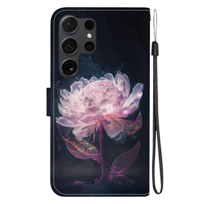 Crystal Texture Colored Drawing Leather Phone Case, For Samsung Galaxy S25 Ultra 5G, For Samsung Galaxy S24 FE 5G