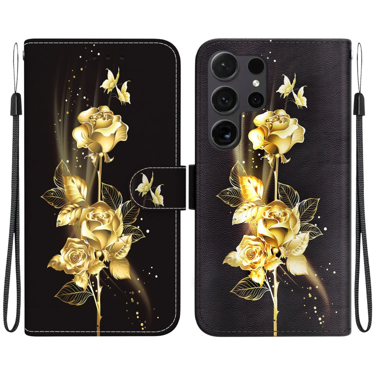 Crystal Texture Colored Drawing Leather Phone Case, For Samsung Galaxy S25+ 5G, For Samsung Galaxy S25 Ultra 5G
