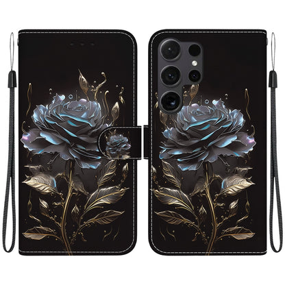 Crystal Texture Colored Drawing Leather Phone Case, For Samsung Galaxy S25+ 5G, For Samsung Galaxy S25 Ultra 5G