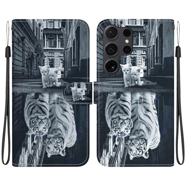 Crystal Texture Colored Drawing Leather Phone Case, For Samsung Galaxy S25+ 5G, For Samsung Galaxy S25 Ultra 5G