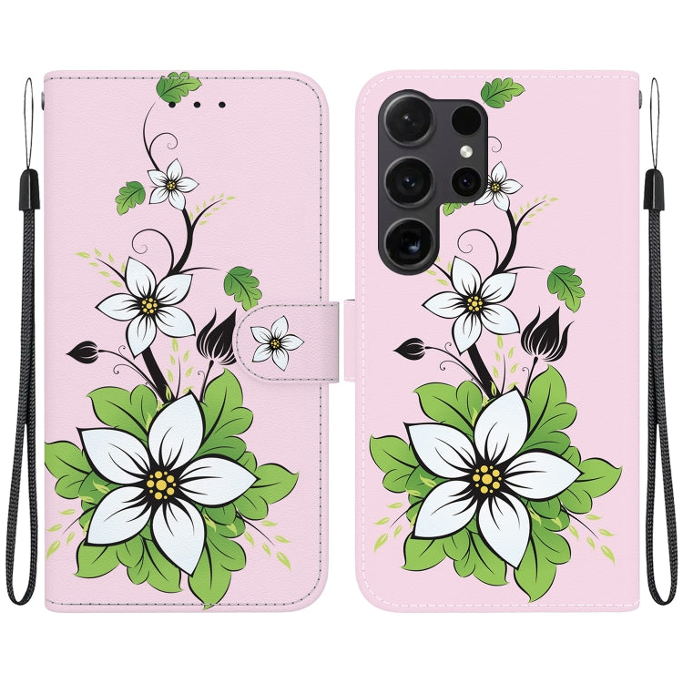 Crystal Texture Colored Drawing Leather Phone Case, For Samsung Galaxy S25 Ultra 5G, For Samsung Galaxy S24 FE 5G
