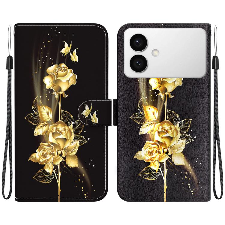 Crystal Texture Colored Drawing Leather Phone Case