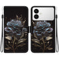 Crystal Texture Colored Drawing Leather Phone Case