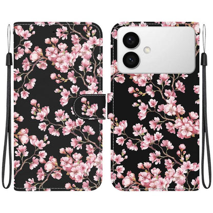 Crystal Texture Colored Drawing Leather Phone Case