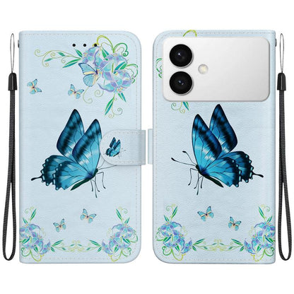 Crystal Texture Colored Drawing Leather Phone Case
