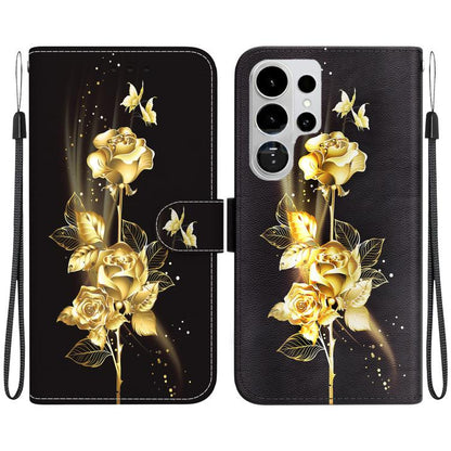 Crystal Texture Colored Drawing Leather Phone Case