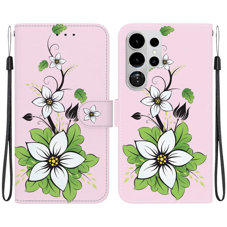 Crystal Texture Colored Drawing Leather Phone Case