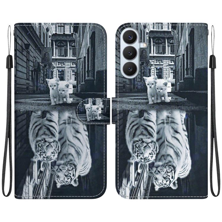 Crystal Texture Colored Drawing Leather Phone Case, For Galaxy S26 FE 5G, For Samsung Galaxy S26+ 5G