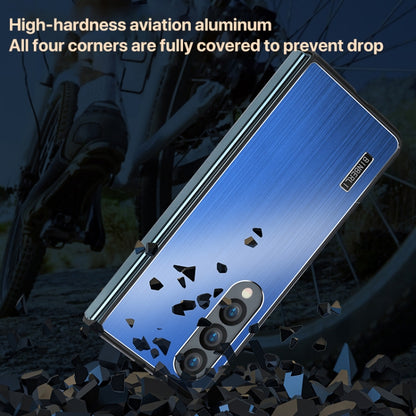 PC Hybrid Aluminum Alloy Brushed Shockproof Phone Case, For Samsung Galaxy Z Flip3, For Samsung Galaxy Z Fold3